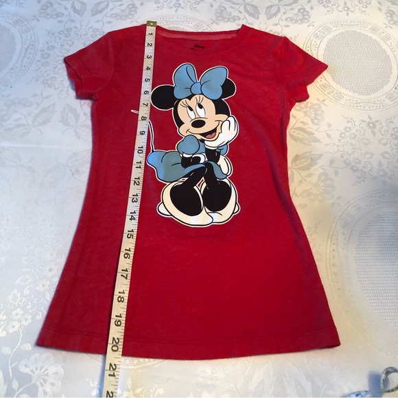 Disney Minnie Mouse Girls Size XS Red T-Shirt Short Sleeves Elastic Tee - Picture 6 of 12